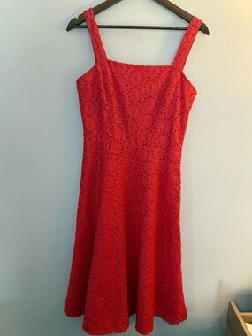 Josephine Chaus Red Eyelet Midi Dress